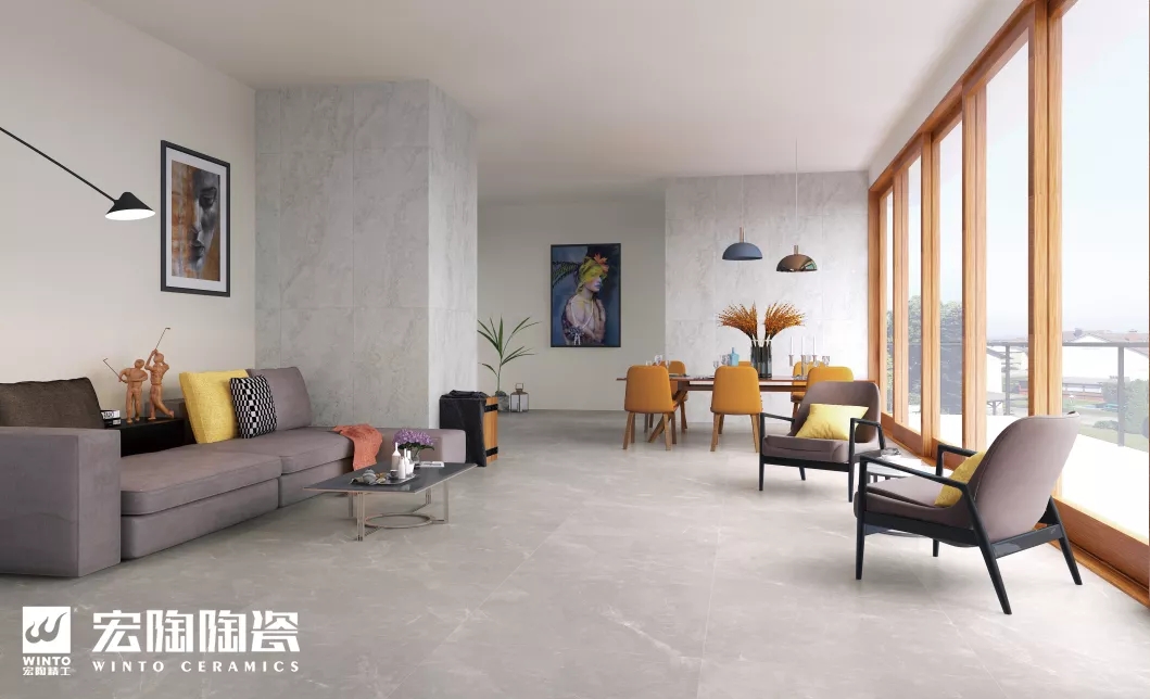 清新淡雅型客厅瓷砖地砖花型效果图