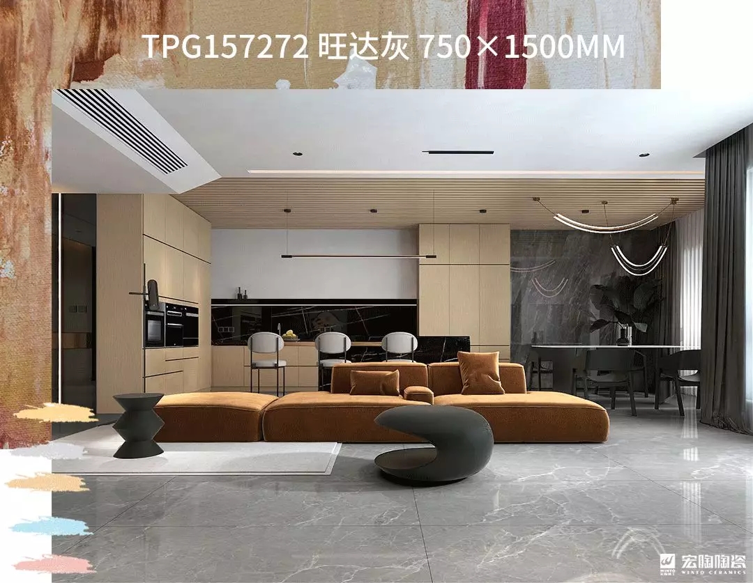 宏陶旺达灰750X1500MM瓷砖地砖装修效果图